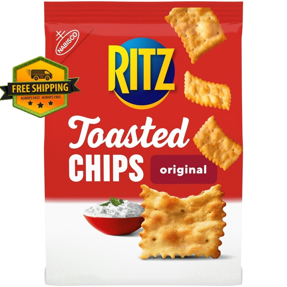 RITZ Toasted Chips Original Crackers, Party Snacks, 8.1 oz