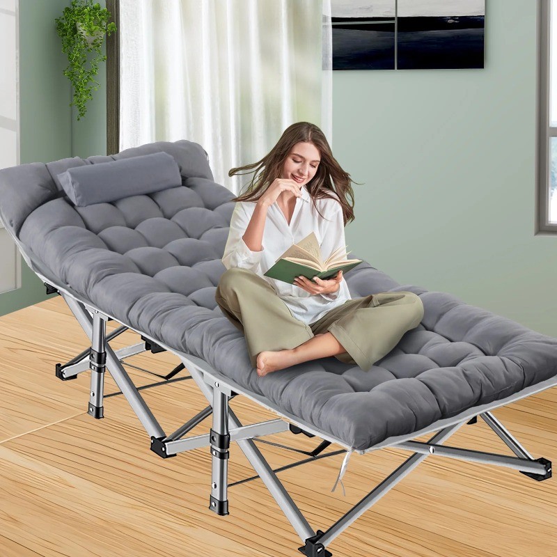 Folding Bed Cot with Pillow, 2 Sided Mattress Heavy Duty Folding Sleeping