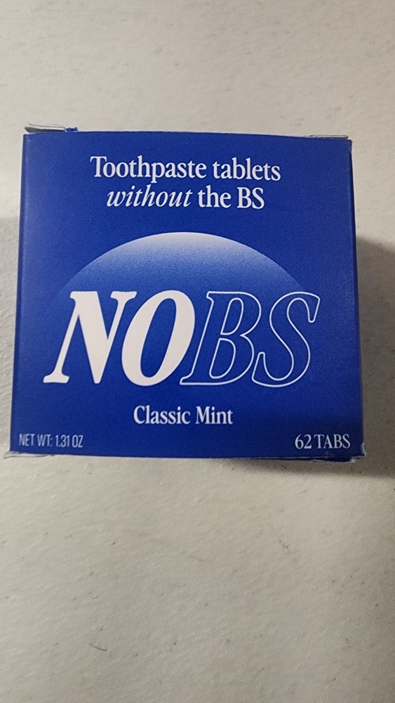 Biom NoBS Toothpaste Tablets 62 Ct Fluoride-Free Classic Mint 10/09/27