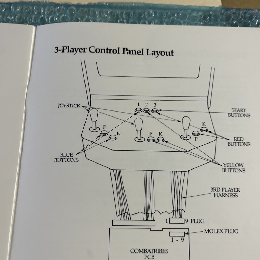 original THE COMBATRIBES Technos arcade  video game manual