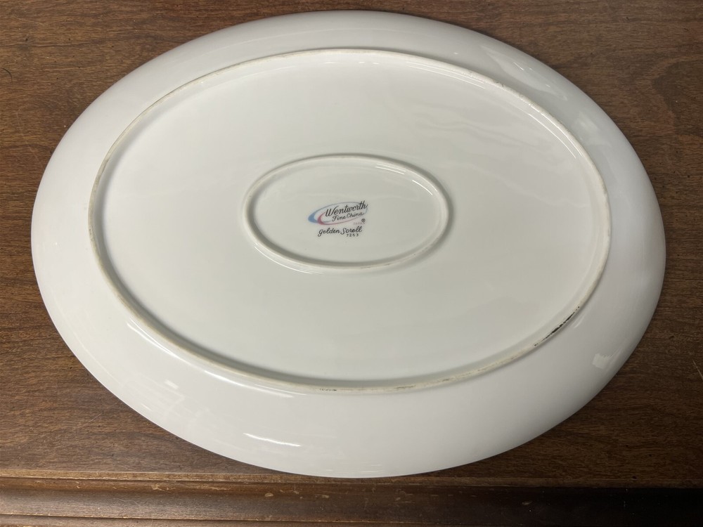 Wentworth China Golden Scroll Oval Platter 12"