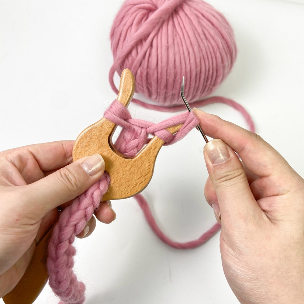 Braided Knitting Fork Wooden Crochet Knitting Tool Fork Hook Precise