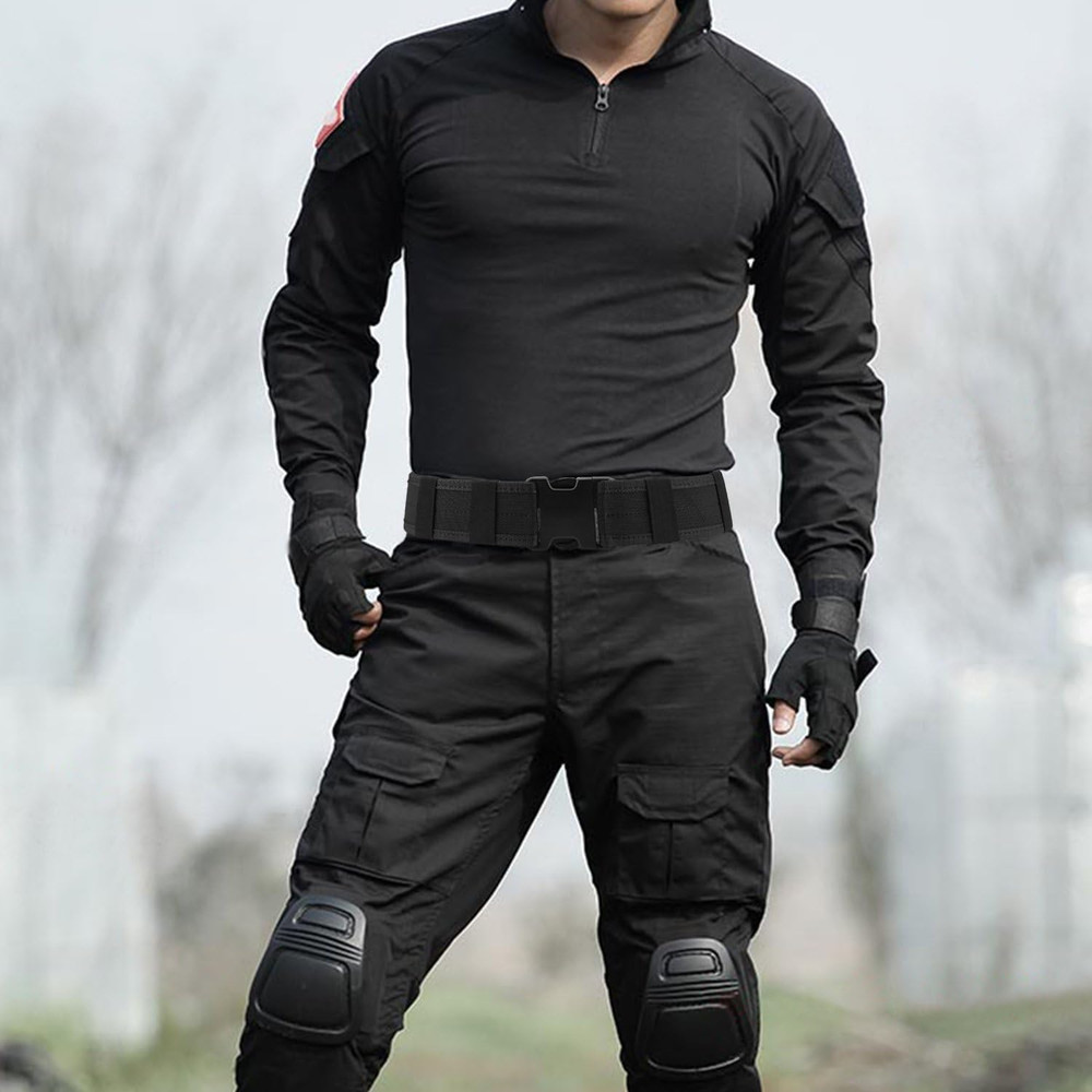 Police Security Tactical Combat Gear Utility Nylon Belt (Black)
