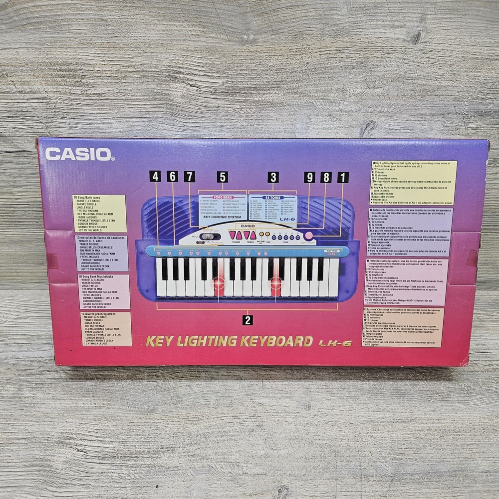 Casio LK-6 Key Lighting 32-Key Blue Learning Electronic Keyboard Battery Powered