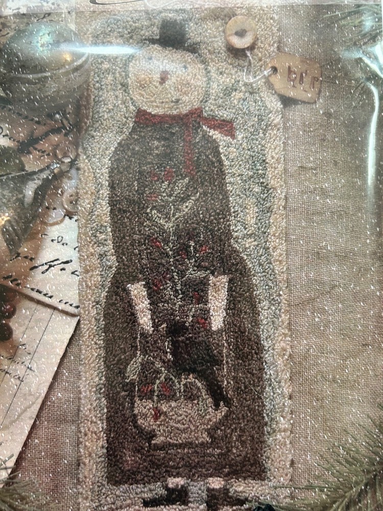 PRIMITIVE PUNCHNEEDLE  EMBROIDERY PATTERN, CRAFTS PUNCH NEEDLE SNOWLADY