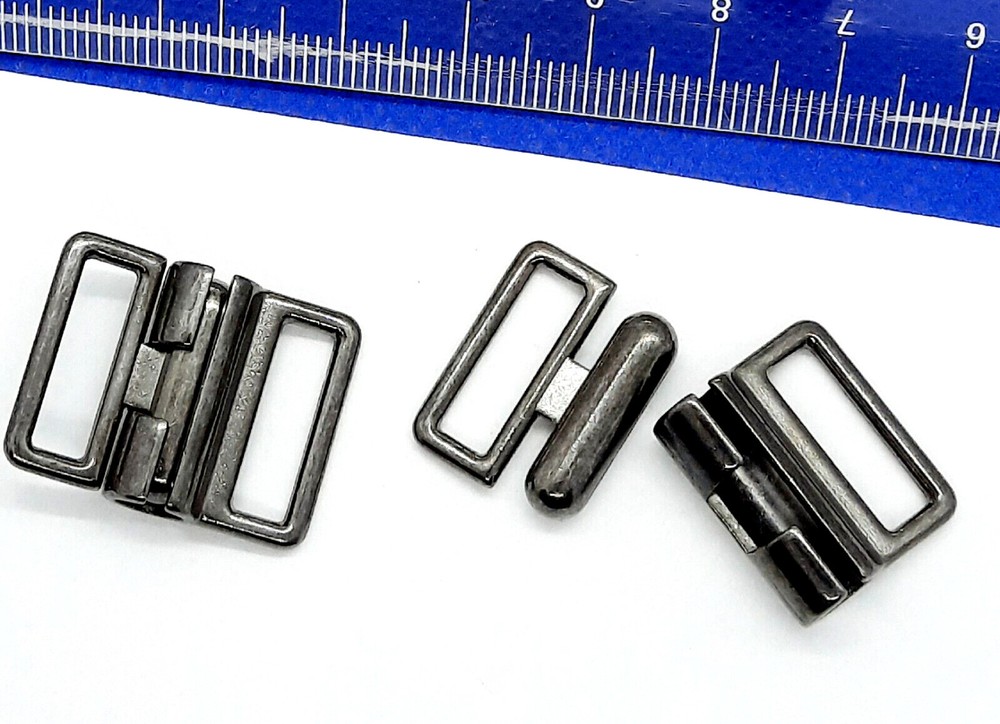 2 Piece 15mm Bracelet Strap Clasp Metal Colour Smoke Rectangular