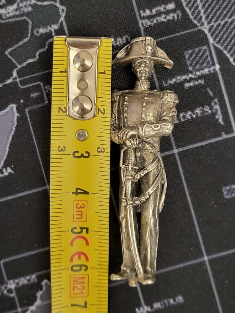 Solid silver miniature soldier general napoleon the 3rd
