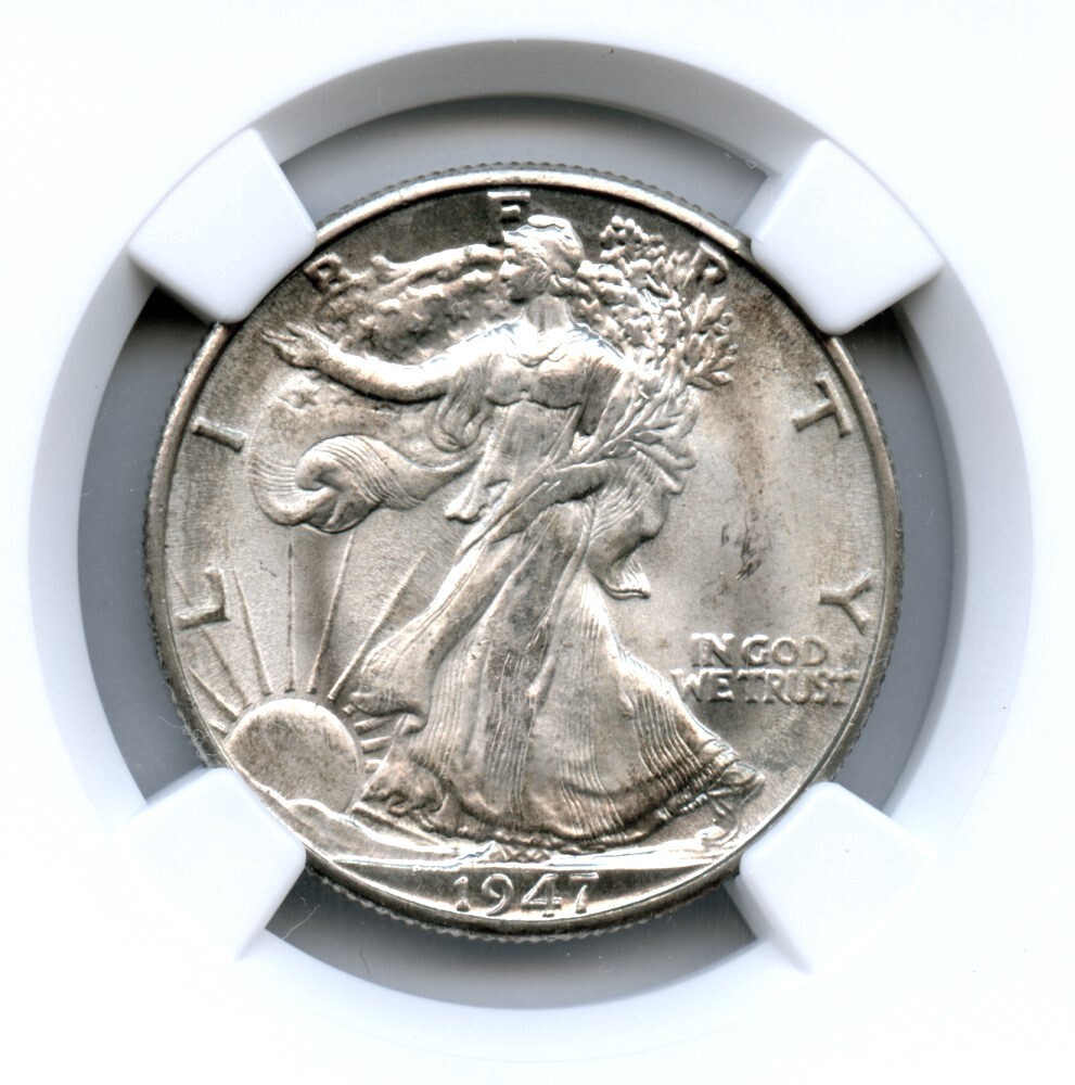 1947-D Walking Liberty Half Dollar, NGC MS65