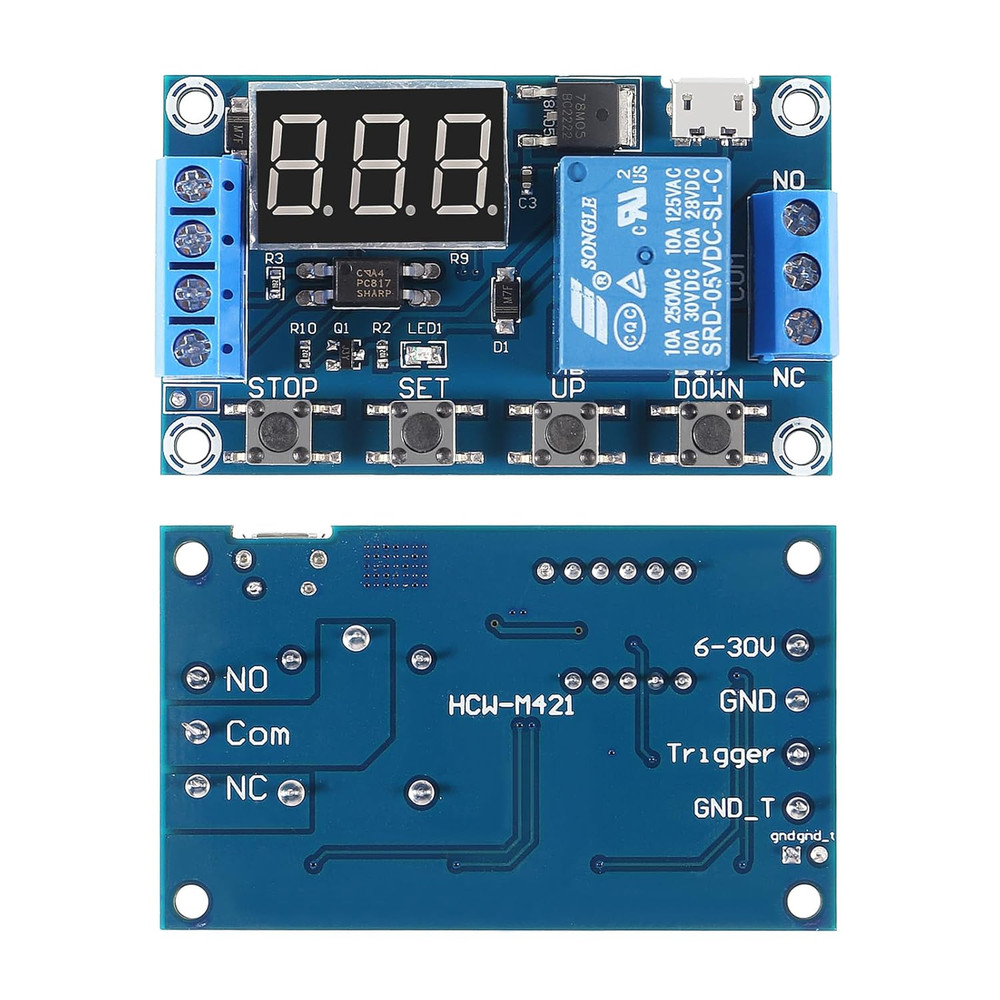 4Pcs DC 6-30V Timer Relay Programmable Delay Relay Module Cycle Timer with LCD D