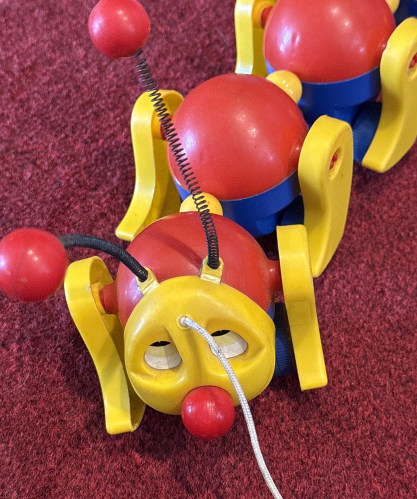 Vintage Kiddicraft Caterpillar Pull Toy Clatterpillar Pull Along