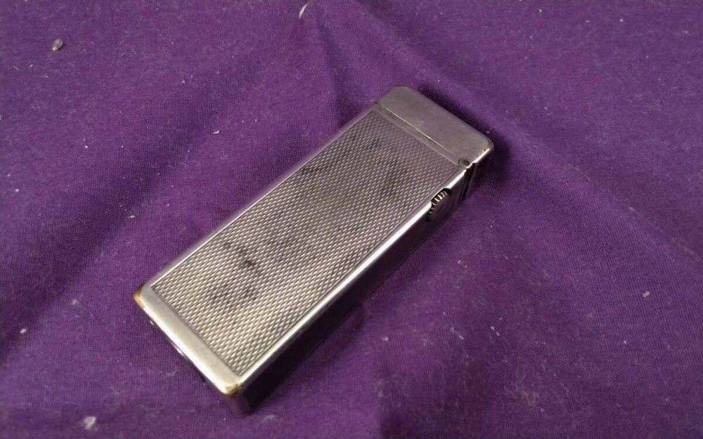 Dunhill Rollagas Initial Model Silver Barley Pocket Lighter Fully-Operated
