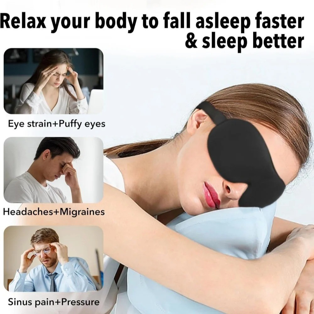 3D Sleep Mask – Soft Memory Foam Eye Mask for Comfortable Sleep