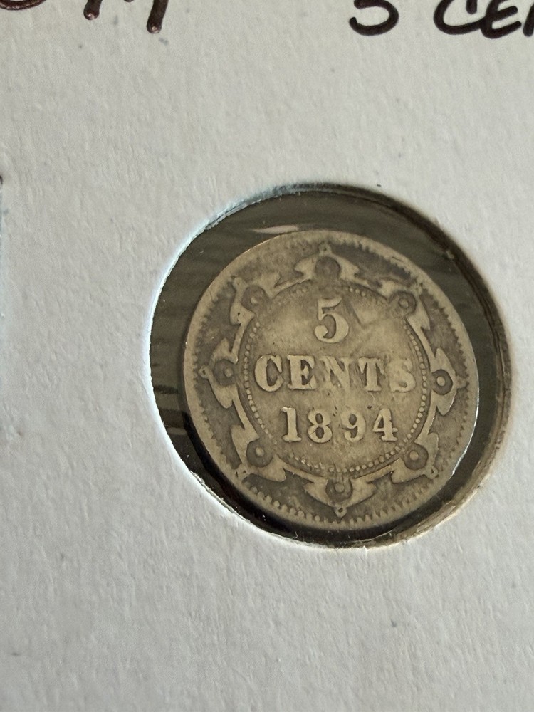 1894 Newfoundland 5 Cents Silver Nice Grade