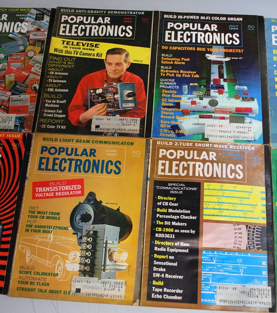 Rare Popular Electronics Magazine 11 Issues 1966 Ships Worldwide