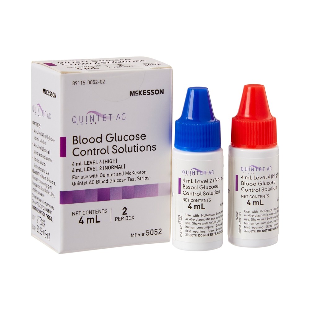 McKesson Quintet AC Glucose Control Solution Level 1 & 2 2 X 4 mL 1 per Box