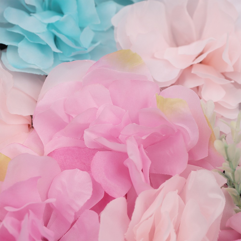 12x Artificial Flower Wall Panels Wall Hydrangea Rose Wedding Backdrop Decor