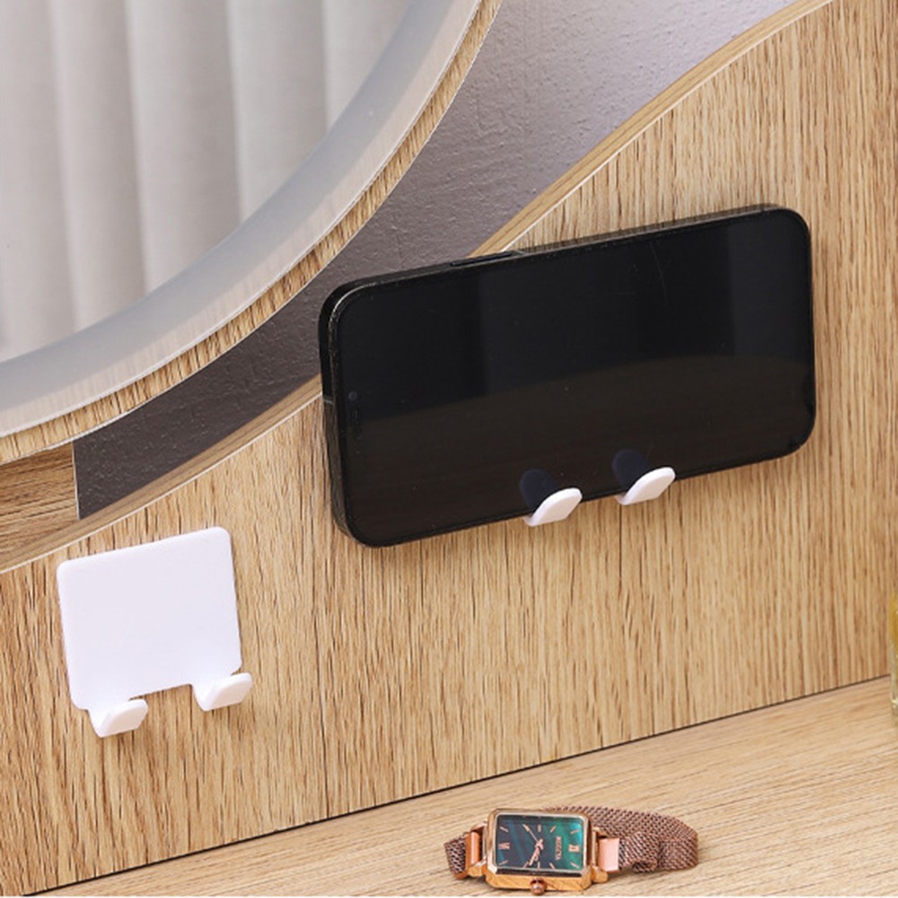 4 Pack White ABS Plastic Razor Holder Wall Mount Bathroom Organizer Modern