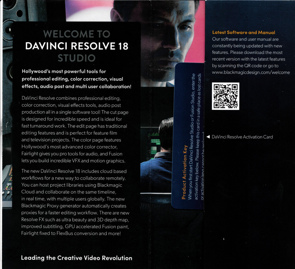 DaVinci Resolve Studio Activation Key – Lifetime License – Blackmagic Design