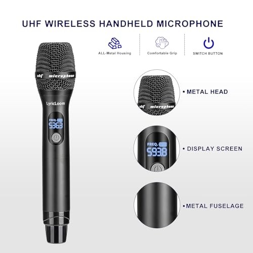 Professional 4 Channel Wireless Microphone System, Metal Handheld 4 channel