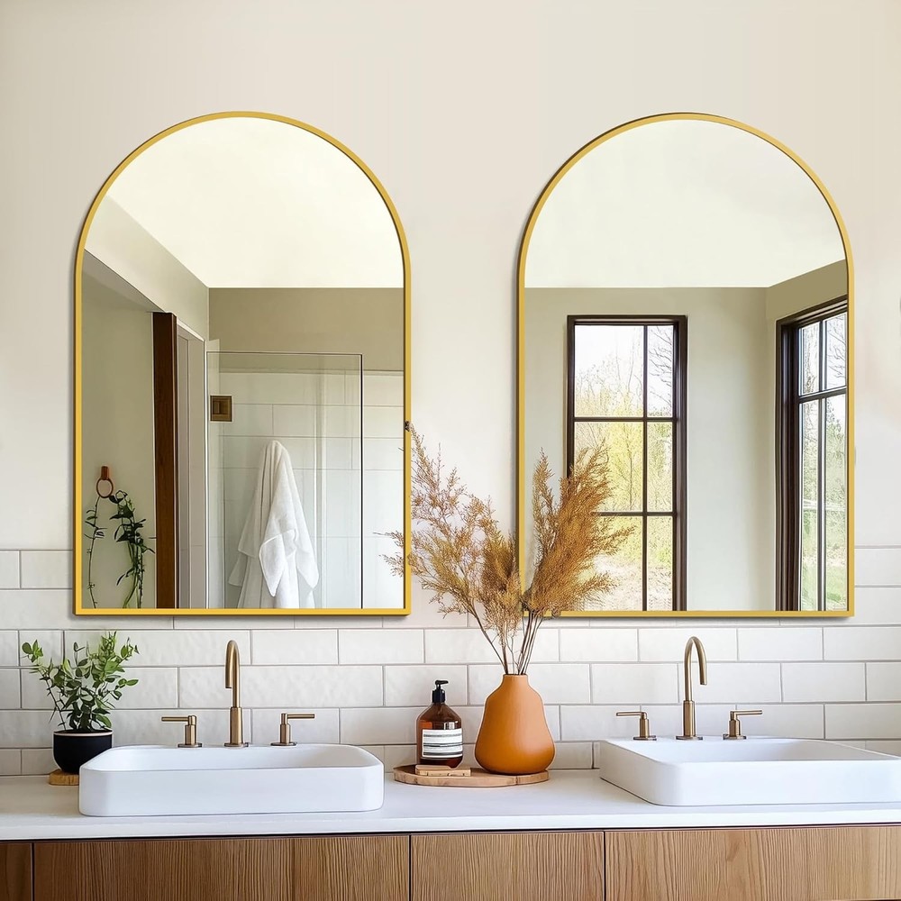 Bathroom Mirror Wall,2 Pack 24”x36” Arched Vanity Bathroom Mirror Over Sink