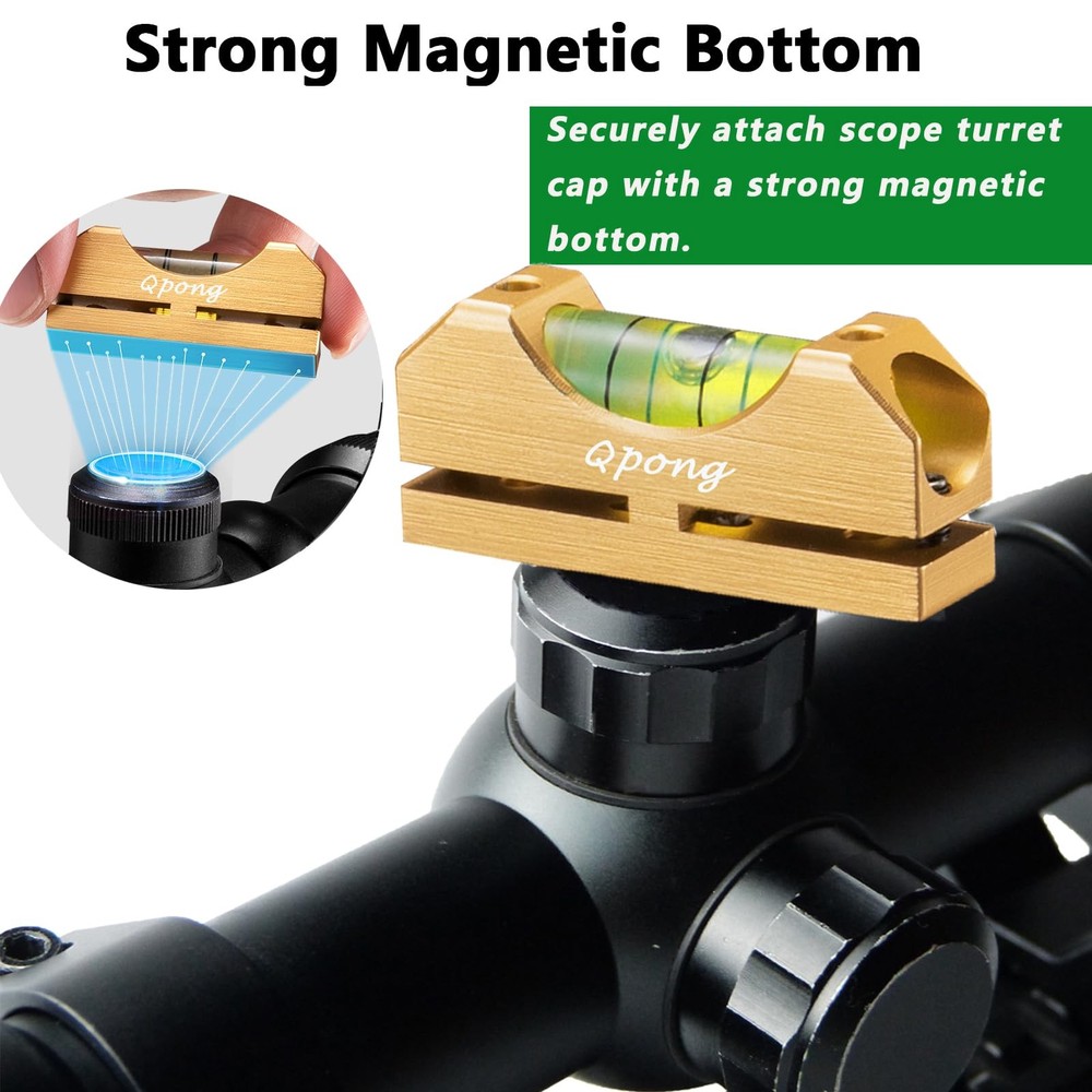 Qpong Scope Leveling Kit Level Magnetic Tool Black
