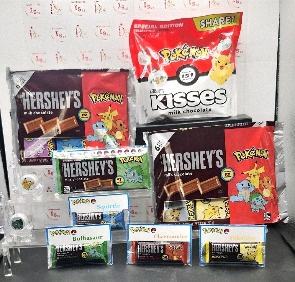 Pokémon hershey kisses Share and Bars Special Edition
