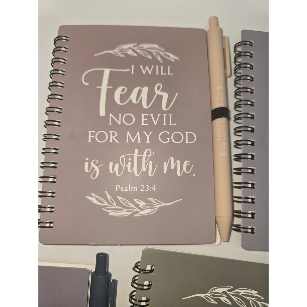 5-Pack of Inspirational Religious Notebooks & Matching Pen w/Scriptures