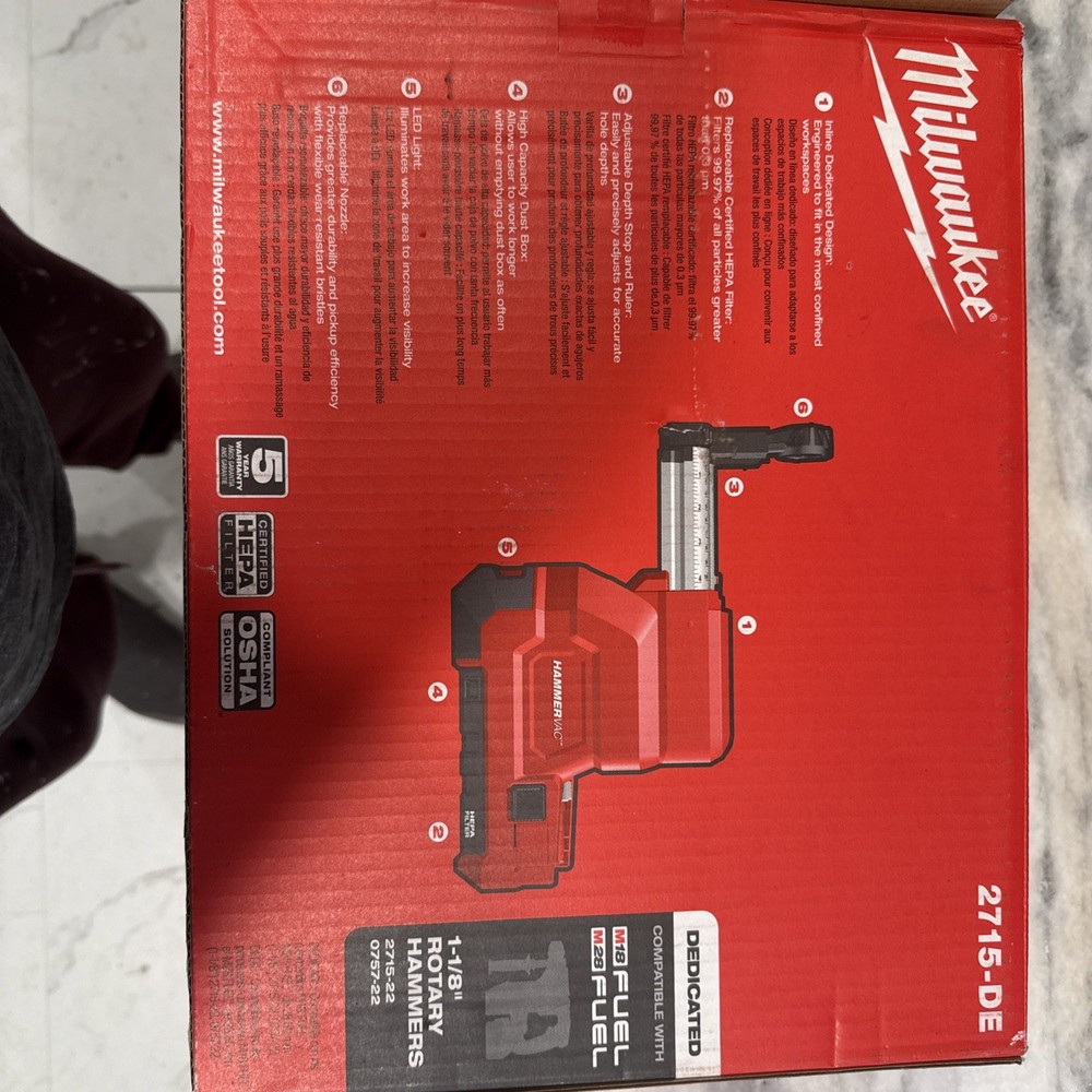 Milwaukee 2715-DE M18 HAMMERVAC Dedicated Dust Extractor