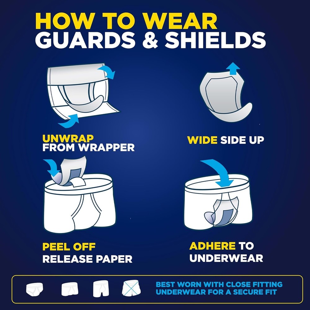 Tena Men Light Incontinence Protective Shield for Men, Bladder Control, Discrete
