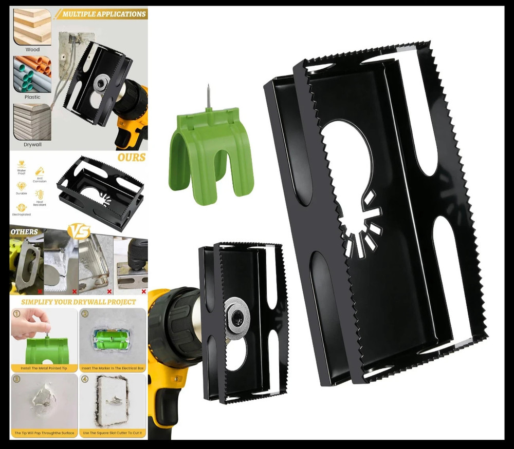 Drywall Cutter Tool - Square Slot Cutter for Oscillating Multi-Tools
