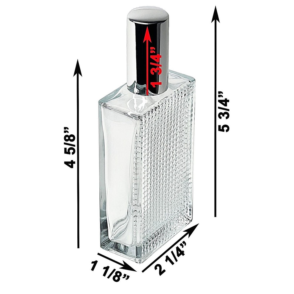 100ml 3.3oz Perfume Front Grid Glass Spray Bottles Silver Atomizer Refillable