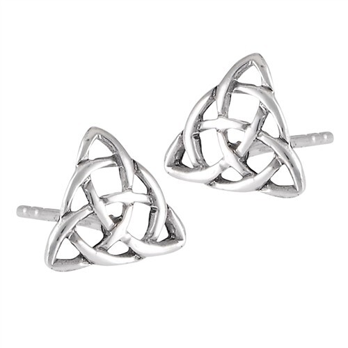 Sterling Silver Celtic Triangular Weave Stud Earring