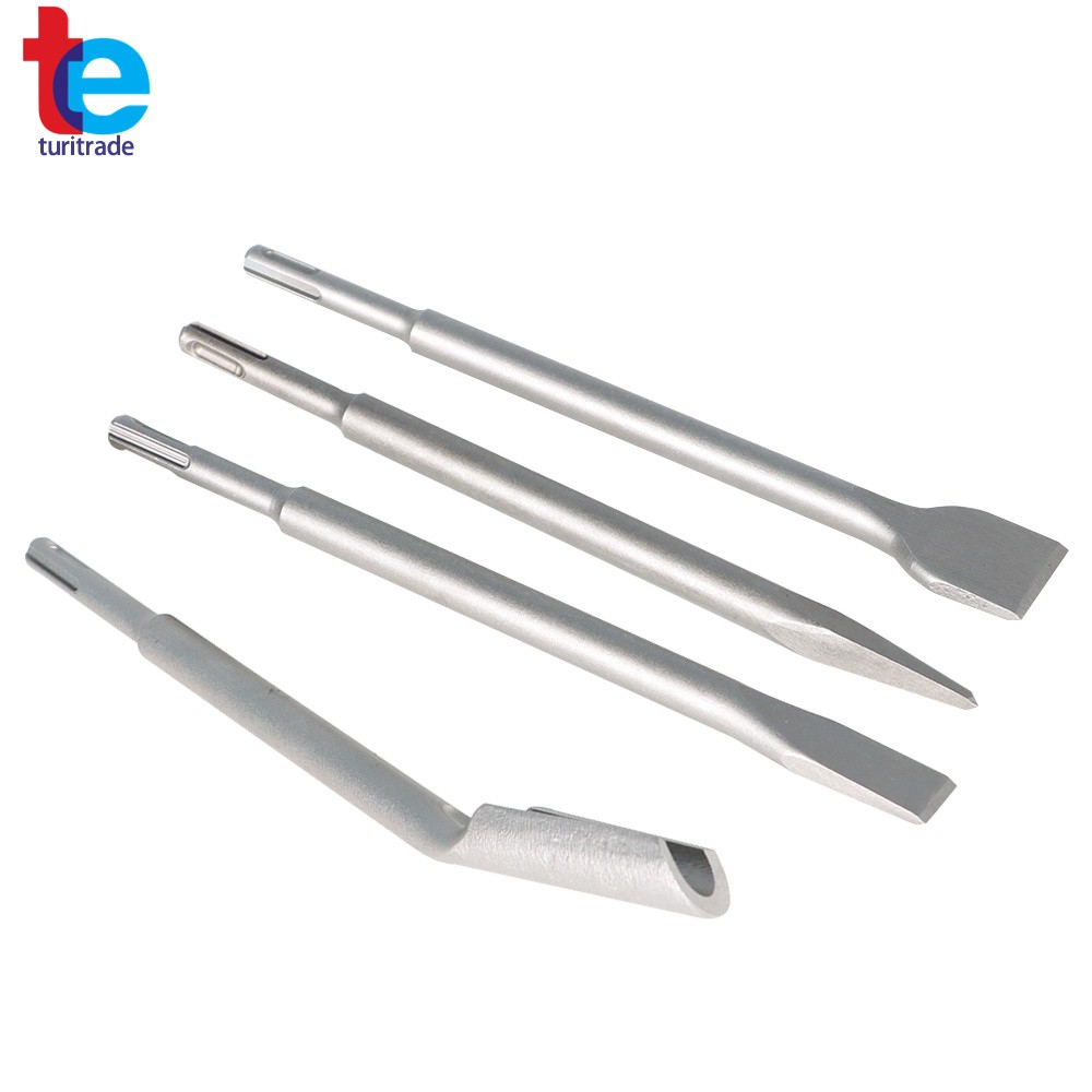 4 Pcs SDS Plus Chisel Bits High Quality Flat Chisel Grooving Chisel Point Chisel