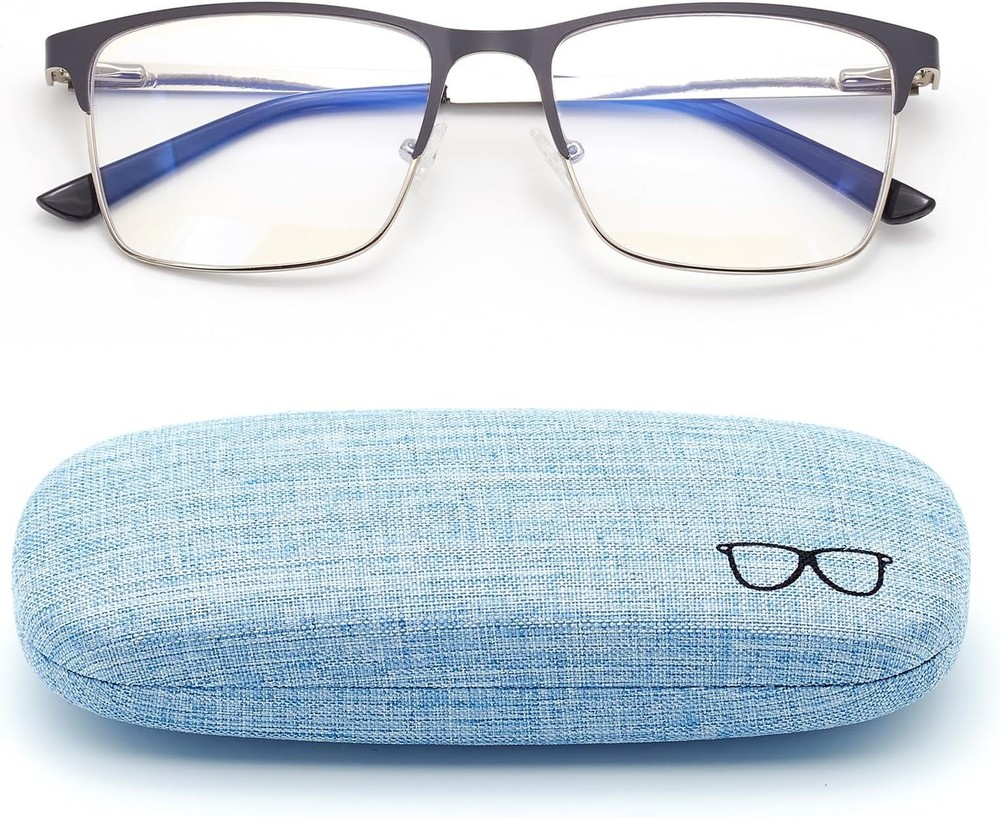 1-Pack Nearsighted Glasses for Distance with Hard Case, Spring Hinge Blue Light