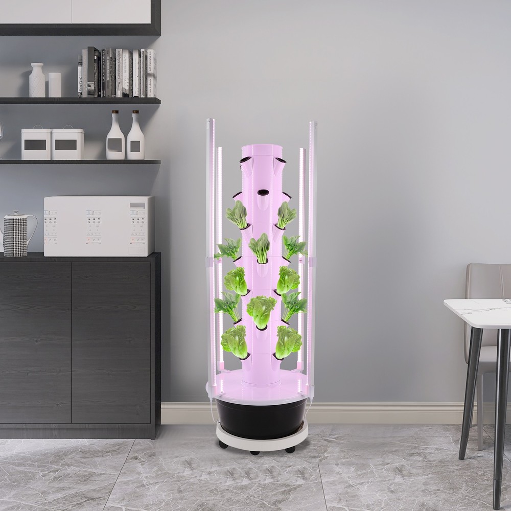 7-Tier Vertical Hydroponics Growing Tower System - 28-Plant Capacity Indoor