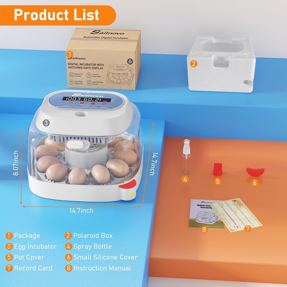 12 Egg Incubators for Hatching Eggs w/ 360° View Automatic Egg Turning&Display🎇