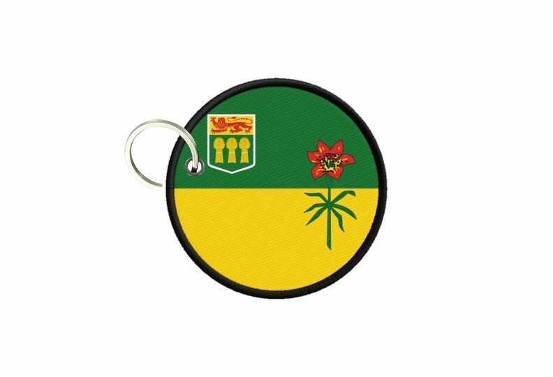 Keychain Canada Saskatchewan Printed Round Badge