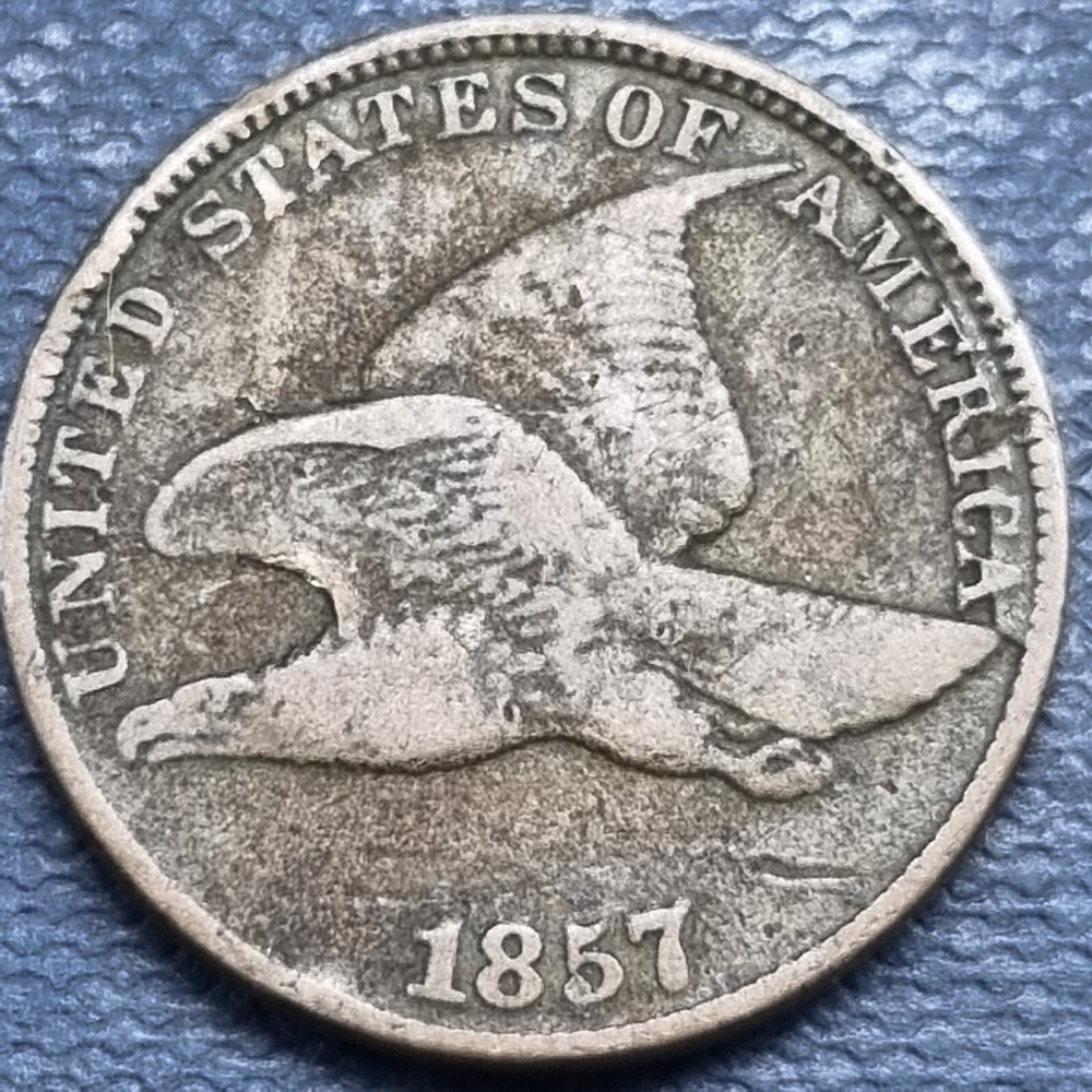 1857 Flying Eagle Cent 1c Better Grade Clashed Dies FS-402 #82542