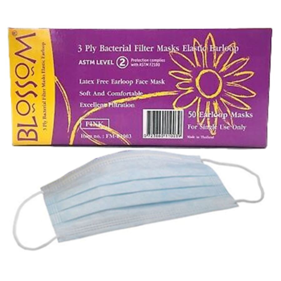ASTM Level 2 Ear-Loop Face Mask 3-Ply 50/Bx Multiple Colors