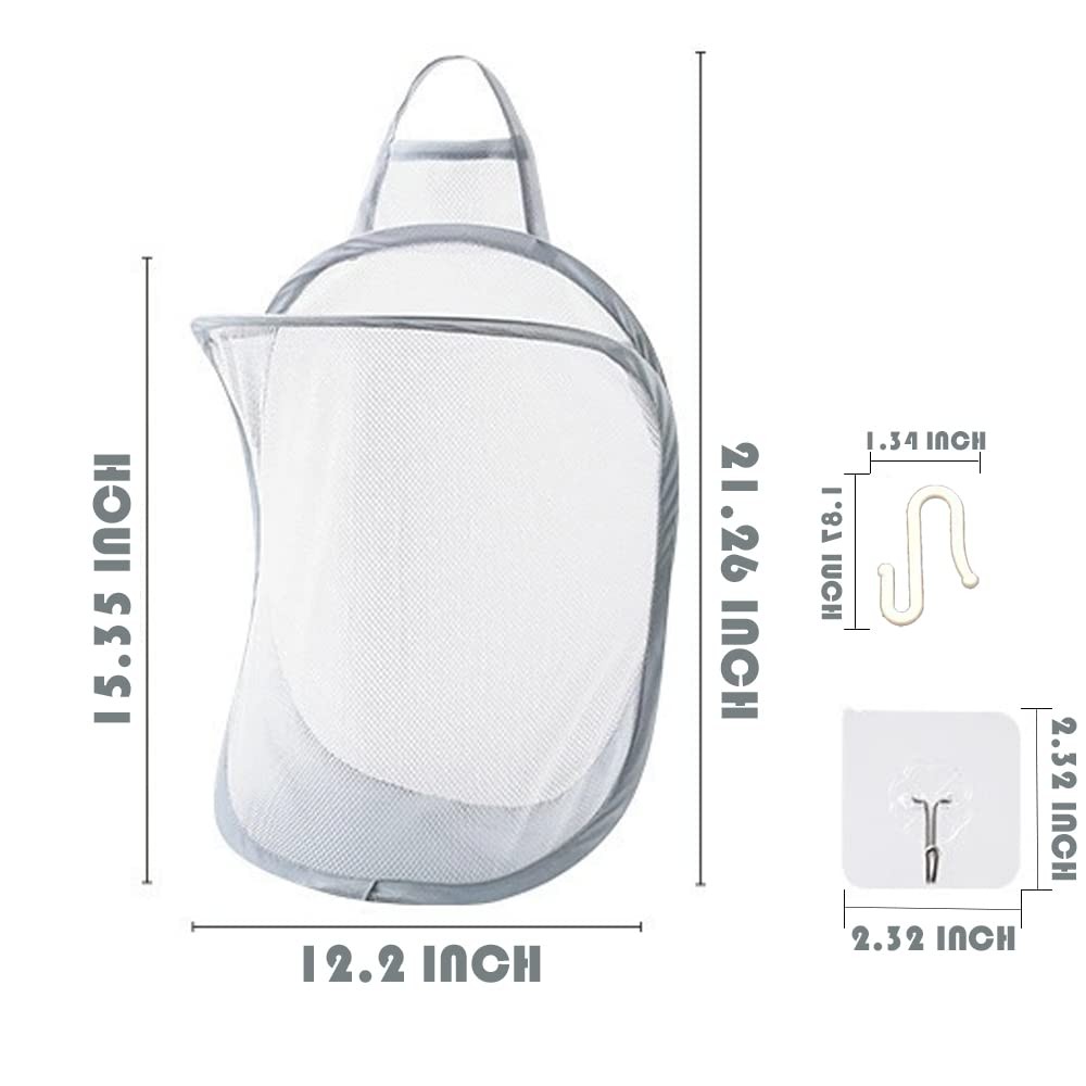 Mesh Collapsible Small Wall Laundry Baskets，Hanging Small, CLASSIC