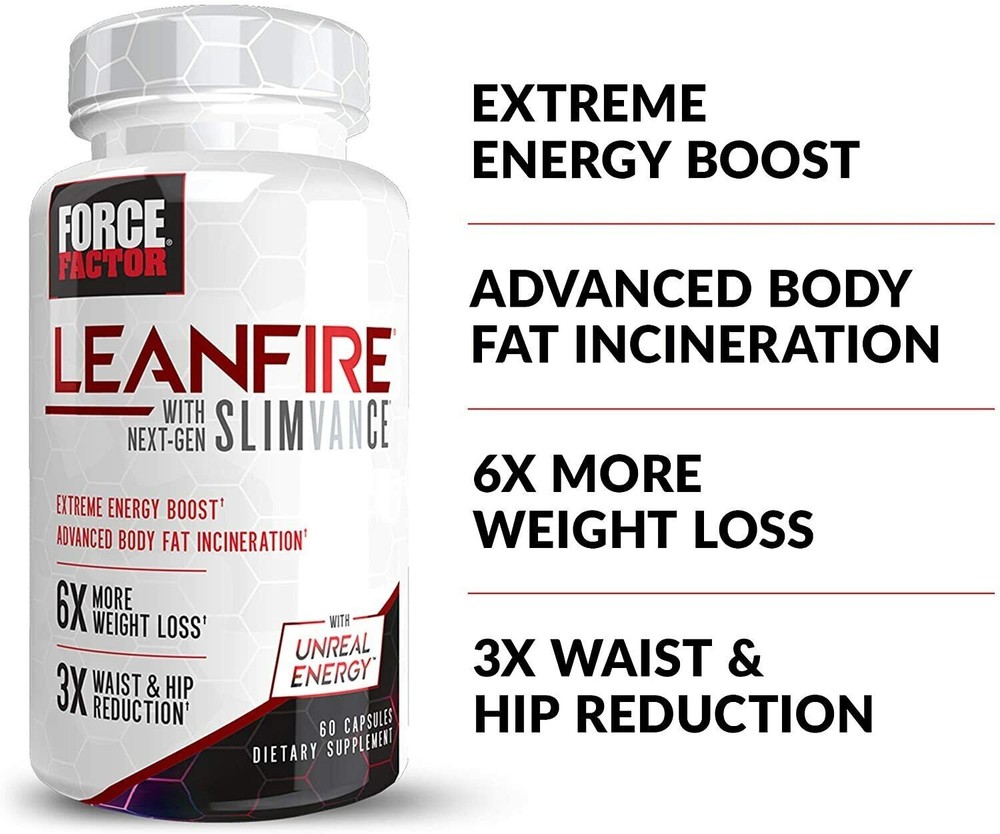Force Factor Leanfire Next-Gen Slimvance Thermogenic Fat Burner 60 Caps New