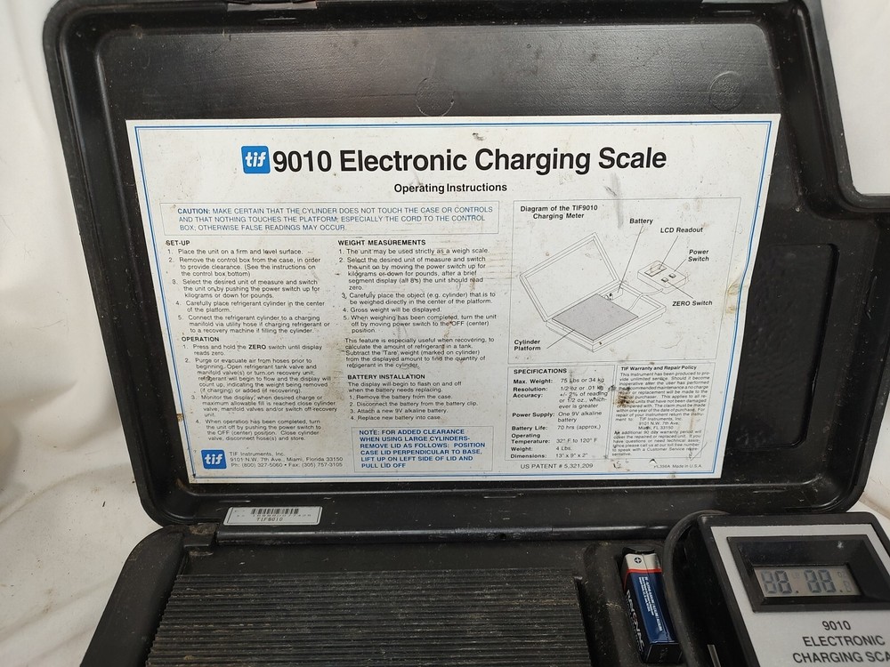9010 Slimline Electronic Refrigerant Charging Scale - Tif Instruments