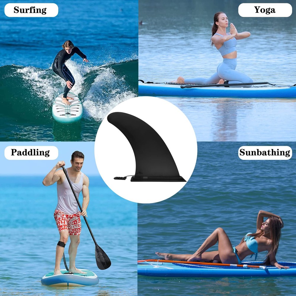 Paddle Board Fin 9" Paddleboard Fin Repalcement Universal, No-Tool Installati...