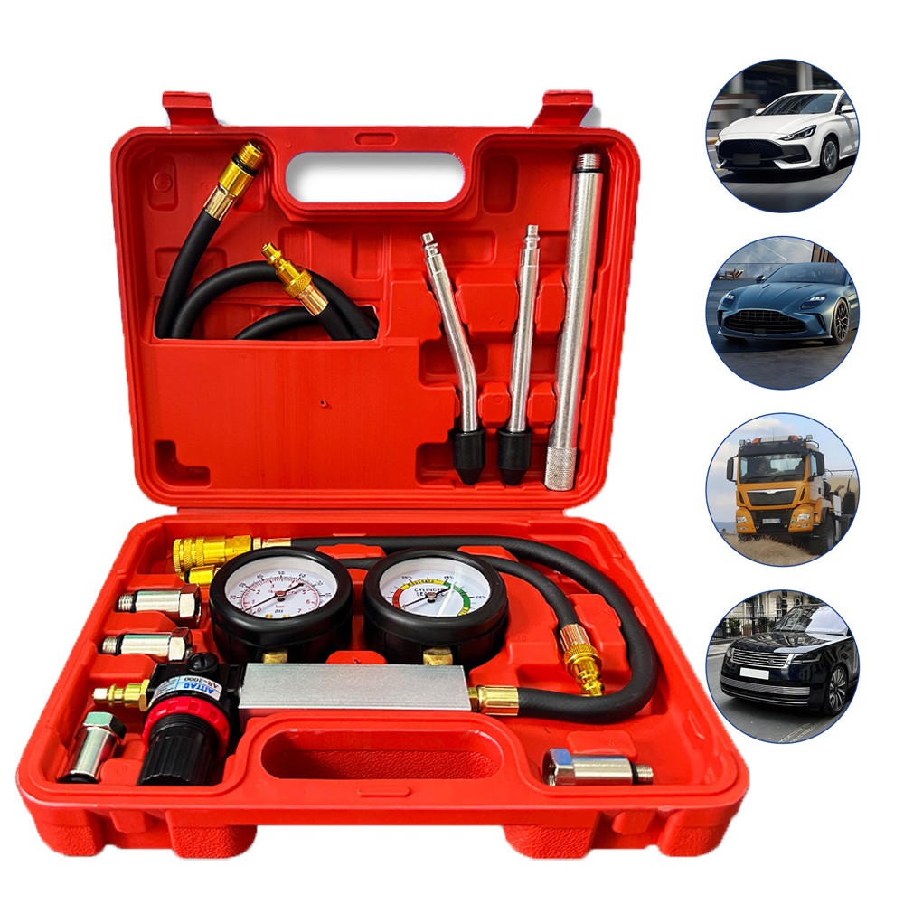 Engine Compression Diagnosis Tester Cylinder Leak Down Gauges Detector Leakage