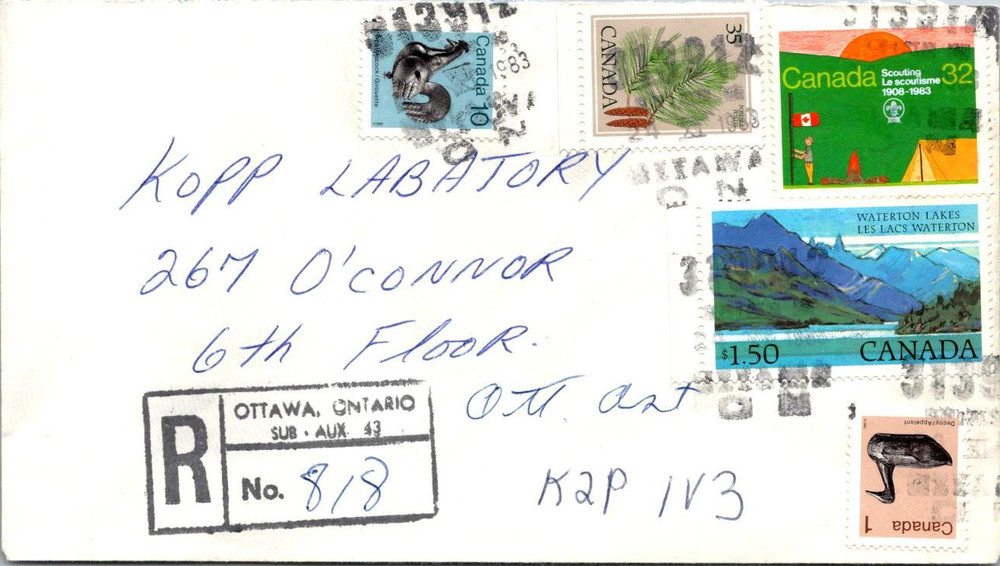 Canada 1983 Registered Mail - Ottawa Ontario - A02068
