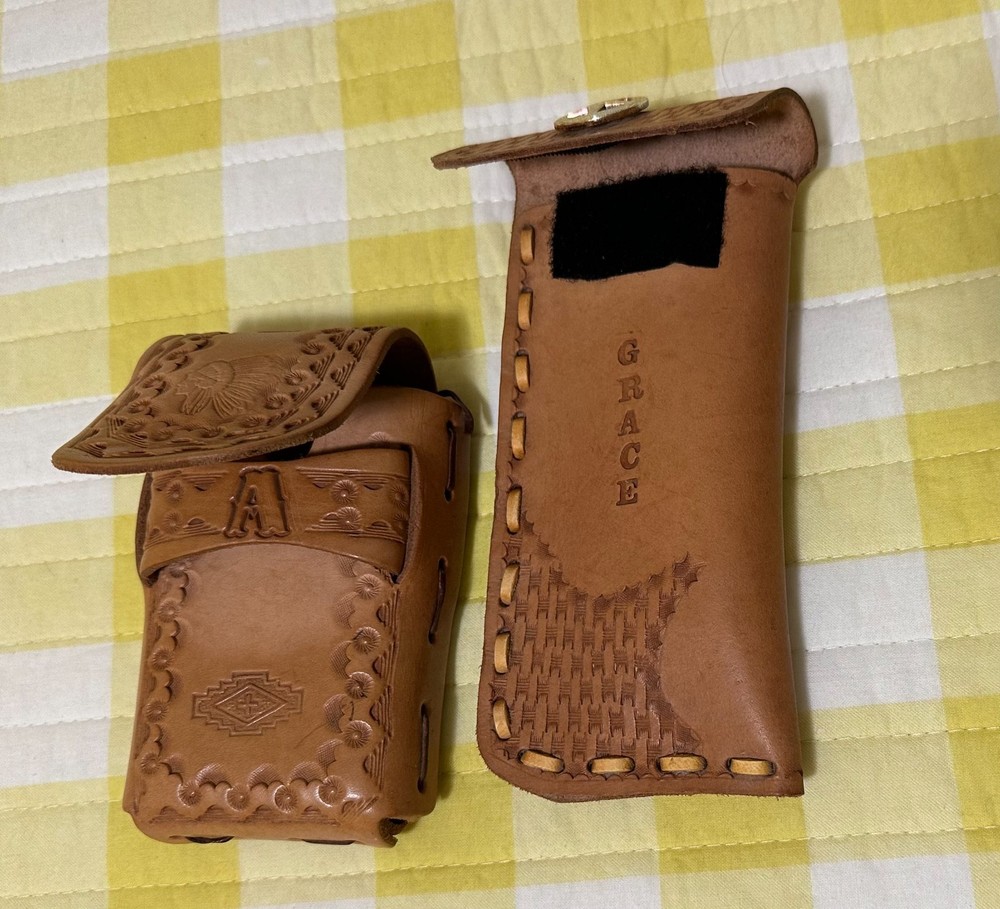 Vintage Leather Tooled Items