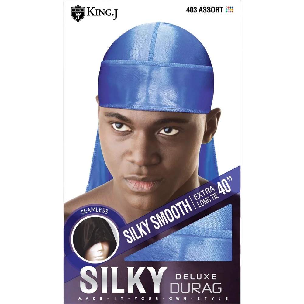 King.J Silky Smooth Extra Long Tie Durag, 40"