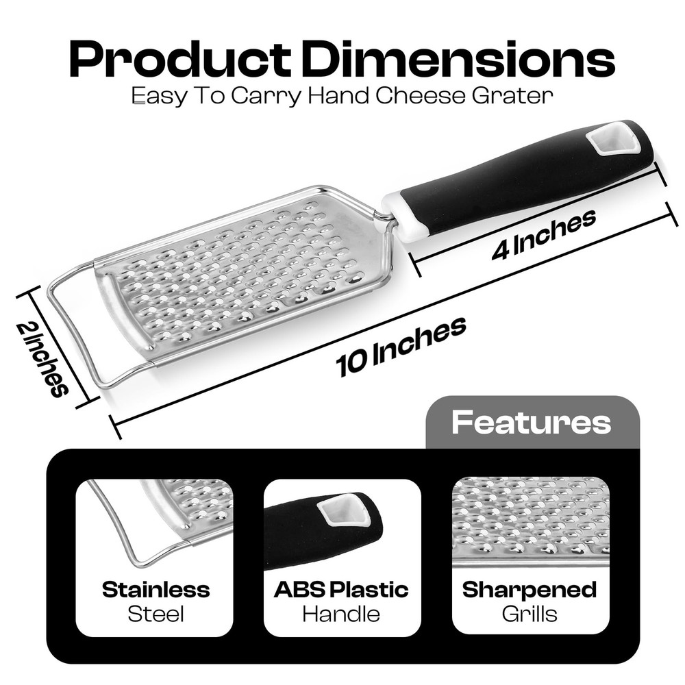 Handheld Cheese Grater & Shredder – Stainless Medium,