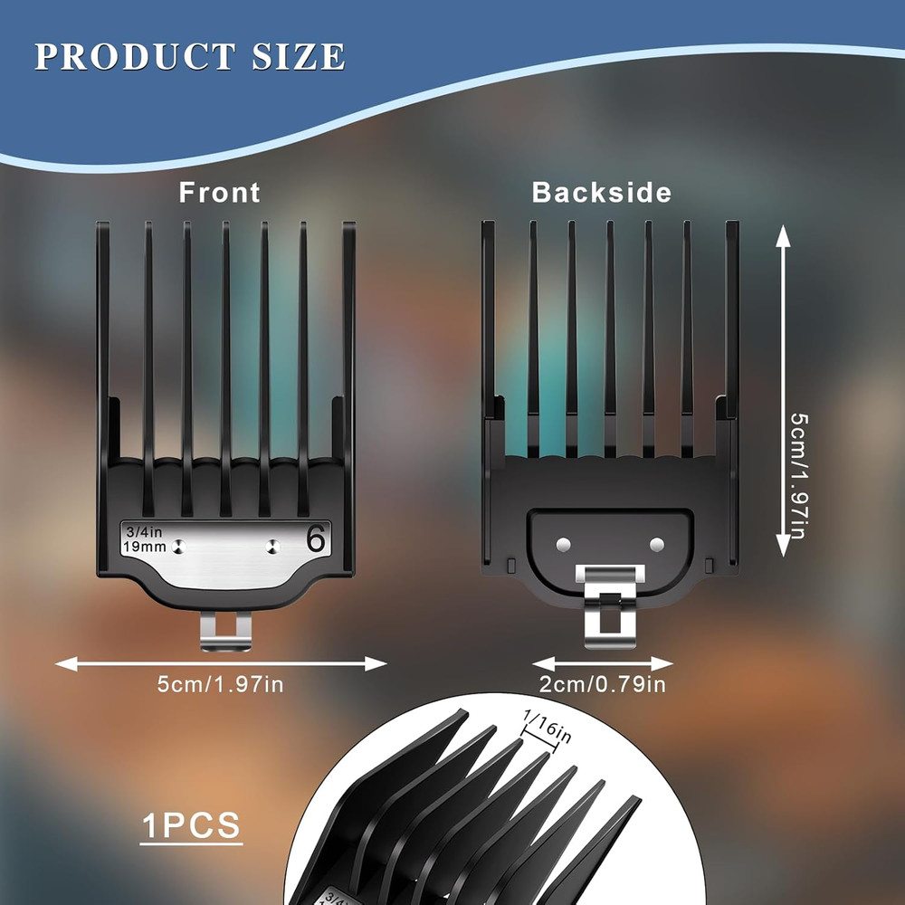 Compatible with Wahl Clipper Guards Set 10 Pack 1 Pack, Black