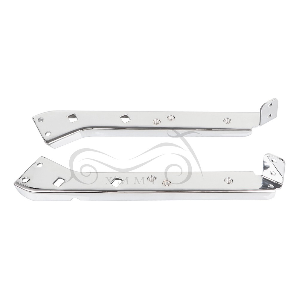 Chrome Left & Right Saddlebag Rail Support Brackets For Harley Touring 1985-2008